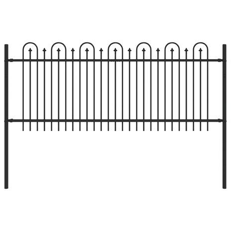 Spijlenhekwerk Zwart 200 x 130 cm Gepoedercoat staal 2