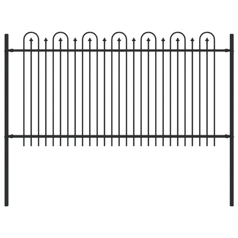Spijlenhekwerk Zwart 200 x 150 cm Gepoedercoat staal 2