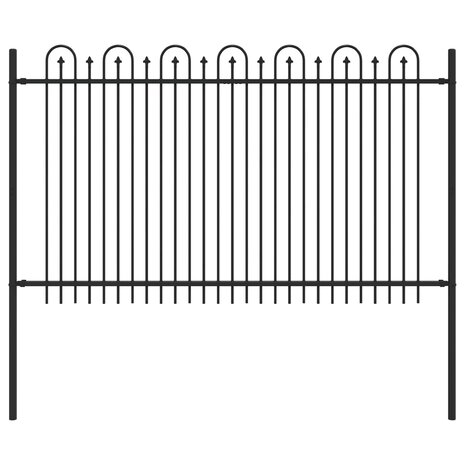 Spijlenhekwerk Zwart 200 x 130 cm Gepoedercoat staal 2