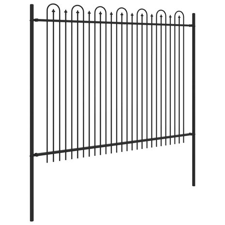 Spijlenhekwerk Zwart 200 x 200 cm Gepoedercoat staal 4