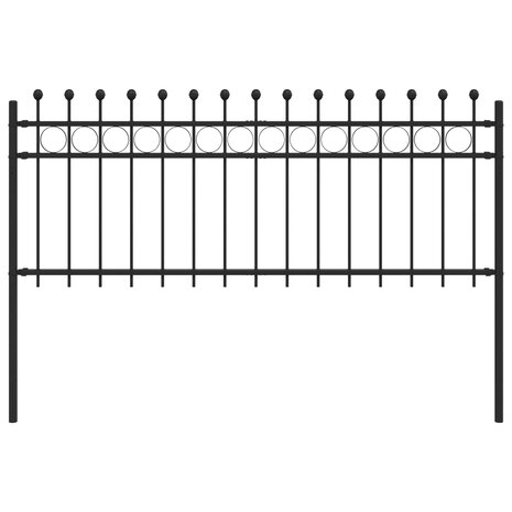 Spijlenhekwerk Zwart 200 x 130 cm Gepoedercoat staal 2