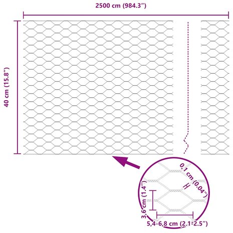Hexagon Hek Groen 0,4 x 25 m PVC 9