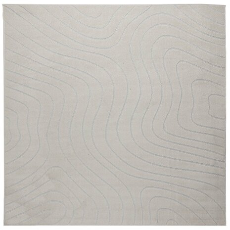 Vloerkleed Vierkant PALMERAS Cr&egrave;me 120 x 120 cm Polyester 2