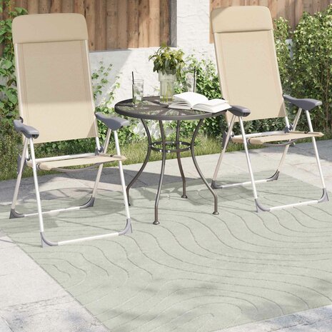 Vloerkleed Vierkant PALMERAS Groen 120 x 120 cm Polyester 3