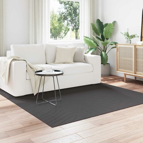 Vloerkleed Vierkant PALMERAS Antraciet 120 x 120 cm Polyester 1