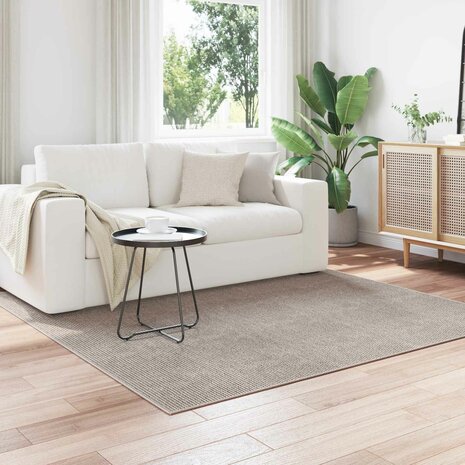 Vloerkleed Vierkant LUGO Cr&egrave;me en Taupe 120 x 120 cm Polyester 1