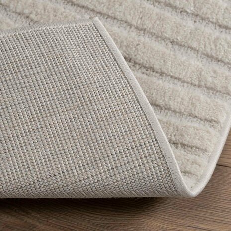 Vloerkleed Vierkant GALATI Cr&egrave;me 120 x 120 cm Polyester 4