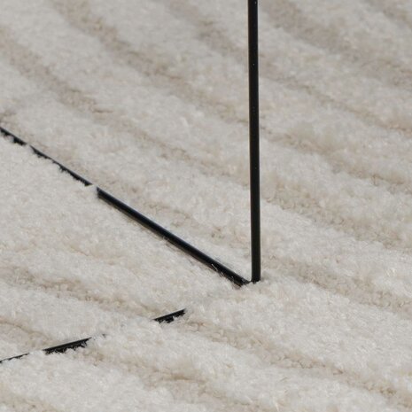 Vloerkleed Vierkant GALATI Cr&egrave;me 120 x 120 cm Polyester 6
