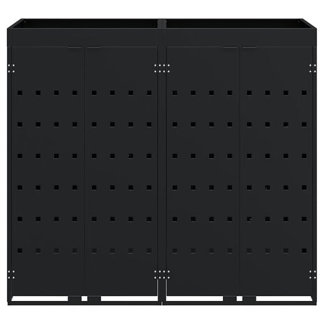 Containerberging voor 2 bakken Zwart 136 x 77,5 x 121,5 cm 7