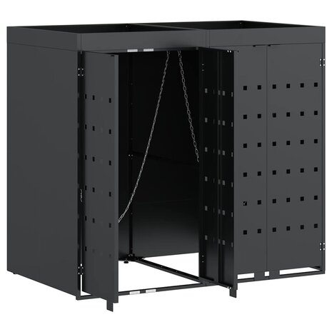 Containerberging voor 2 bakken Antraciet 136 x 77,5 x 121,5 cm 6