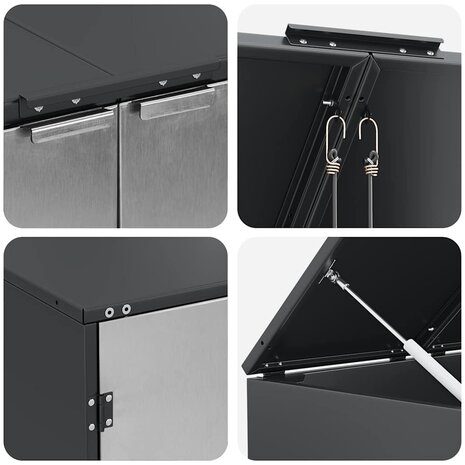 Containerberging voor 3 bakken Antraciet 340 x 77.5 x 115.5 cm 9