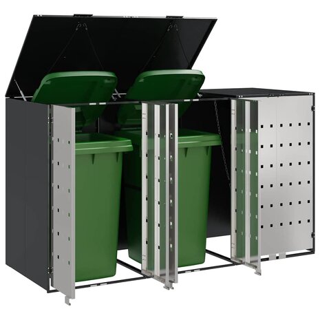 Containerberging voor 3 bakken Antraciet 340 x 77.5 x 115.5 cm 3