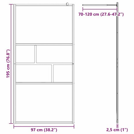 Inloopdouchewand Zwart 80 x 195 x 0.5 cm Glas en Aluminium 7