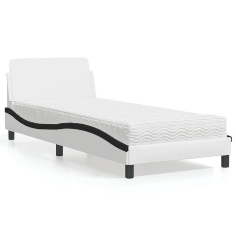 Bed met matras "Dover" kunstleer zwart en wit 80x200 cm 1