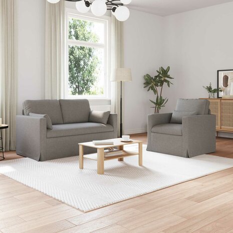 Bankstel 2 pcs Taupe 139 x 78 x 80 cm Stof 1