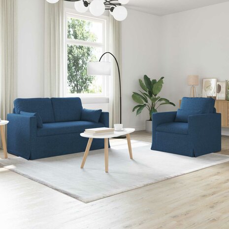 Bankstel 2 pcs Blauw 139 x 78 x 80 cm Stof 1