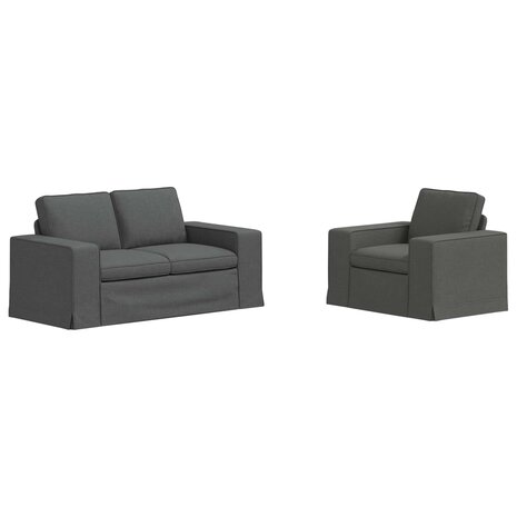 Bankstel 2 pcs Donkergrijs 182 x 80 x 82 cm Stof 2