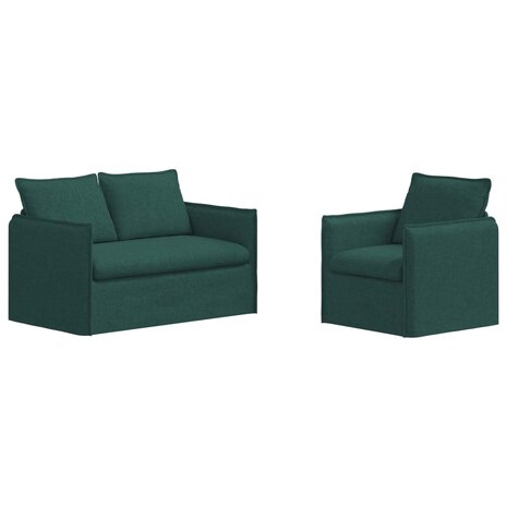 Bankstel 2 pcs Donkergroen 196 x 82 x 85 cm Stof 2