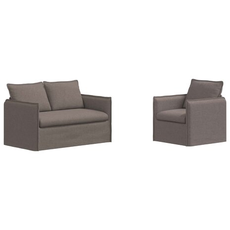 Bankstel 2 pcs Taupe 196 x 82 x 85 cm Stof 2