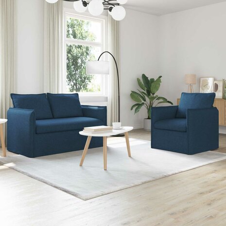 Bankstel 2 pcs Blauw 196 x 82 x 85 cm Stof 1