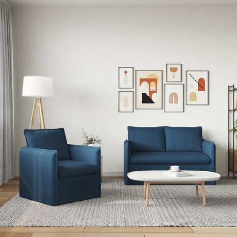 Bankstel 2 pcs Blauw 196 x 82 x 85 cm Stof 3