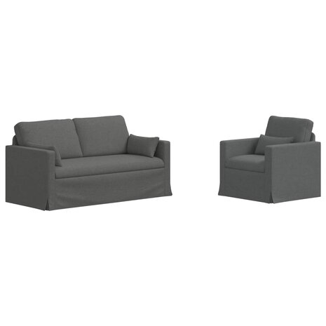 Bankstel 2 pcs Donkergrijs 158 x 78 x 80 cm Stof 2