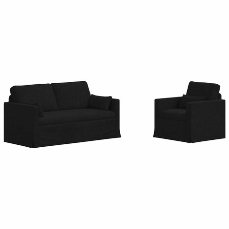 Bankstel 2 pcs Zwart 158 x 78 x 80 cm Stof 2