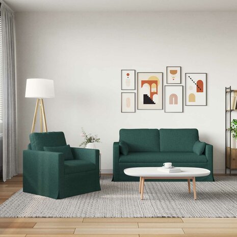 Bankstel 2 pcs Donkergroen 158 x 78 x 80 cm Stof 3