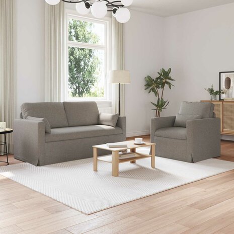 Bankstel 2 pcs Taupe 158 x 78 x 80 cm Stof 1