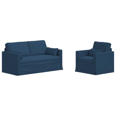 Bankstel 2 pcs Blauw 158 x 78 x 80 cm Stof 2
