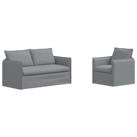 Bankstel 2 pcs Lichtgrijs 196 x 82 x 85 cm Stof 2