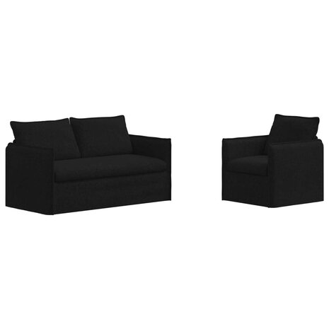 Bankstel 2 pcs Zwart 196 x 82 x 85 cm Stof 2