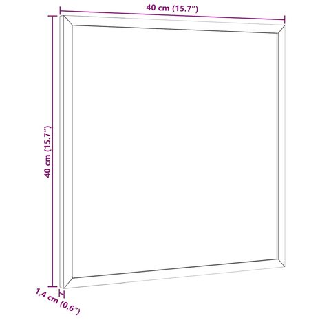 Krijtbord met massief grenenhouten lijst 40x40 cm zwart 7