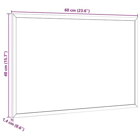 Krijtbord met massief grenenhouten frame zwart 60x40 cm 7