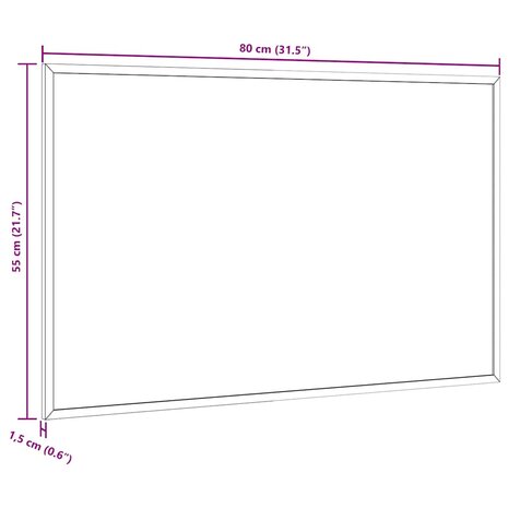 Magnetisch whiteboard met massief grenenhouten frame 80x55 cm 7