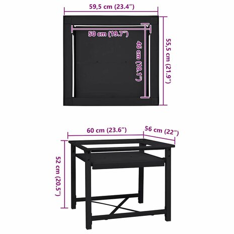 Wasmachineverhoger Zwart 60 x 56 x 52 cm Staal 9