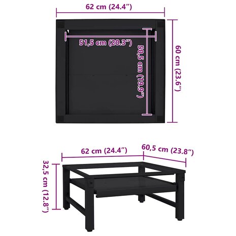 Wasmachineverhoger Zwart 62 x 60,5 x 32,5 cm Staal 9