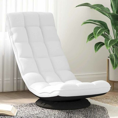 Vloerstoel draaibaar 70x51x79 cm stof wit 1