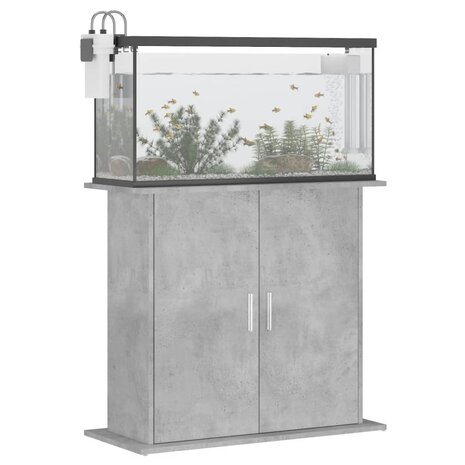 Aquariumstandaard Betongrijs 81x36x73 cm Bewerkt hout 3