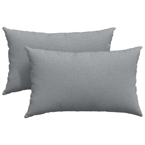 Sofa Kussens 2 stuks Lichtgrijs 50 x 30 cm Stof 2