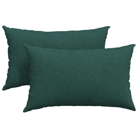 Sofa Kussens 2 pcs Donkergroen 50 x 30 cm Stof 2