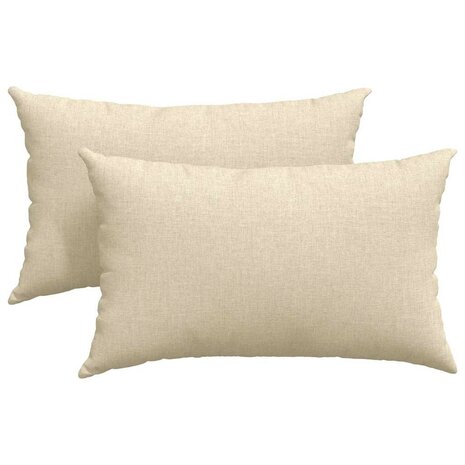 Sofa Kussens 2 pcs Cr&egrave;me 50 x 30 cm Stof 2