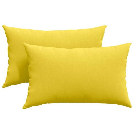 Sofa Kussens 2 pcs Lichtgeel 50 x 30 cm Stof 2