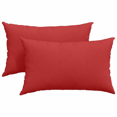 Sofa Kussens 2 pcs Rood 50 x 30 cm Stof 2