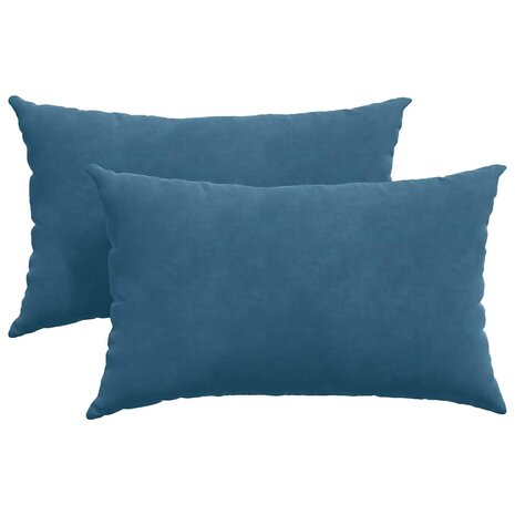 Sofa Kussens 2 stuks Blauw 50 x 30 cm Cordstof 2