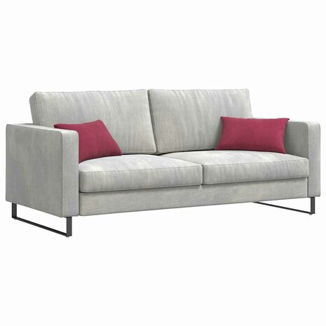 Sofa Kussens 2 stuks Wijnrood 50 x 30 cm Cordstof 3