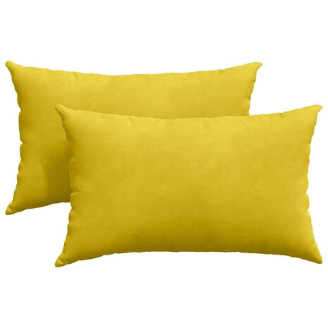 Sofa Kussens 2 stuks Geel 50 x 30 cm Cordstof 2