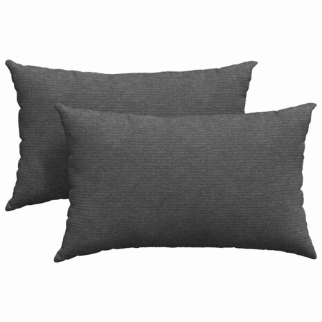Sofa Kussens 2 stuks Donkergrijs 50 x 30 cm Cordstof 2