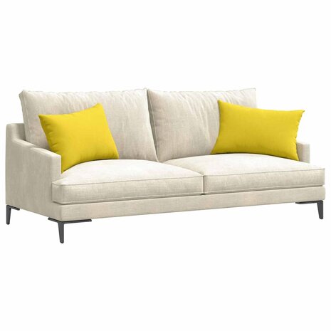 Sofa Kussens 2 pcs Lichtgeel 60 x 40 cm Stof 3