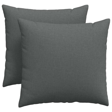 Sofa Kussens 2 pcs Donkergrijs 45 x 45 cm Stof 2